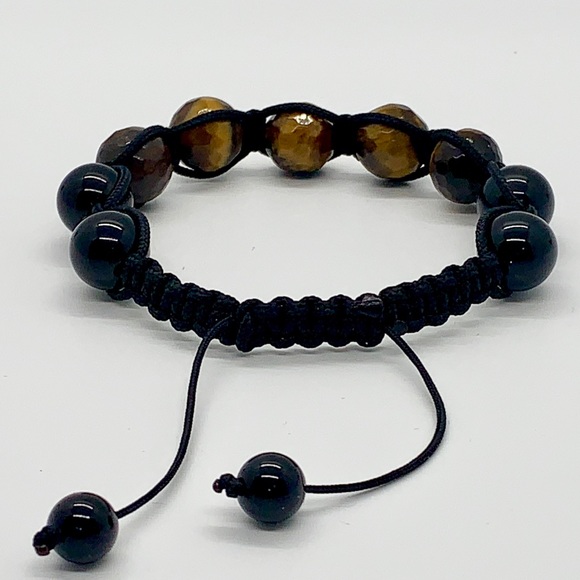 Tiger eye & Onyx beaded bracelet - Picture 2 of 2
